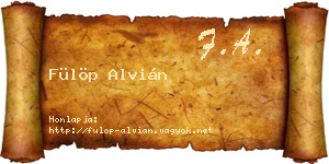 Fülöp Alvián névjegykártya